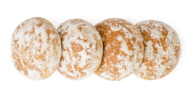 Üst üste bir beyaz olarak Gingerbread yalan. Üst formu.