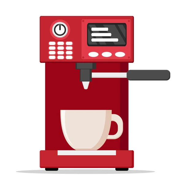 Kaffeemaschine Mit Tasse Auf Weißem Hintergrund — Stockvektor