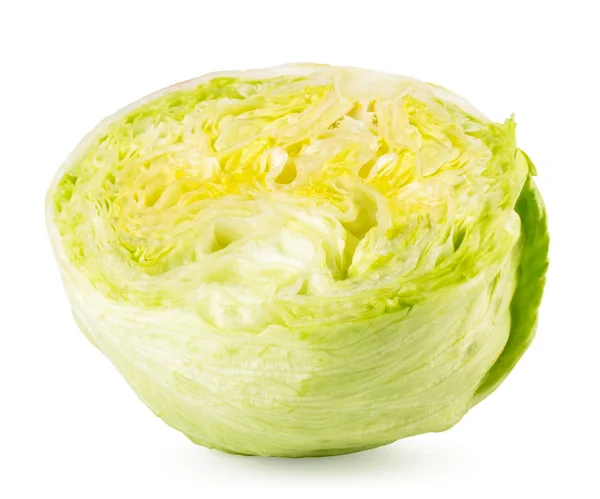 Half iceberg lettuce closeup on a white. Isolated. — Stock Photo, Image