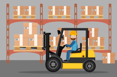 Kutuları depodaki forklift sürücüsü taşır.