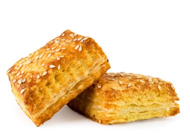 Susam tohumu yakın çekim ile topuz beyaz şişir. İzole.