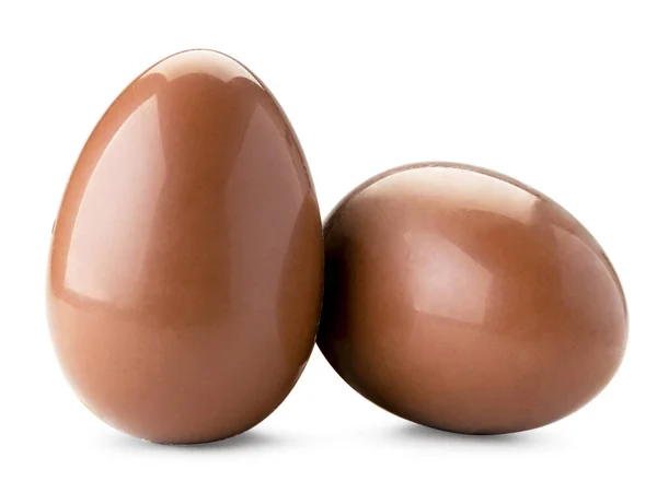 白い背景に2つのチョコレートの卵。分離. — ストック写真