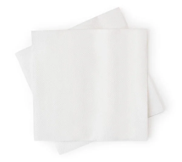 Due tovaglioli su sfondo bianco, isolati. La forma di top . — Foto Stock