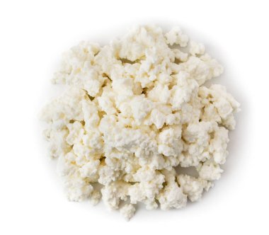 Beyaz ın üzerine süzme peynir. Üst formu.