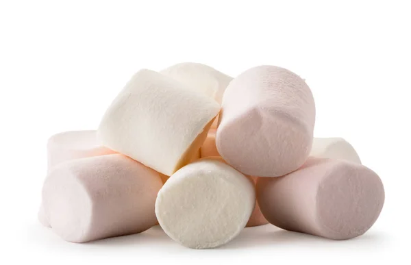 Haufen von Marshmallows in Großaufnahme auf einem weißen. isoliert — Stockfoto
