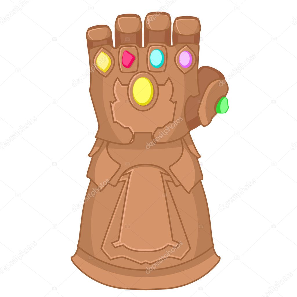 Glove of Thanos superhero on a white background.