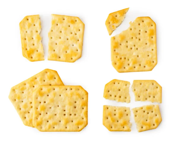 Set de galletas galletas rotas y enteras sobre un fondo blanco. La forma de la parte superior . —  Fotos de Stock