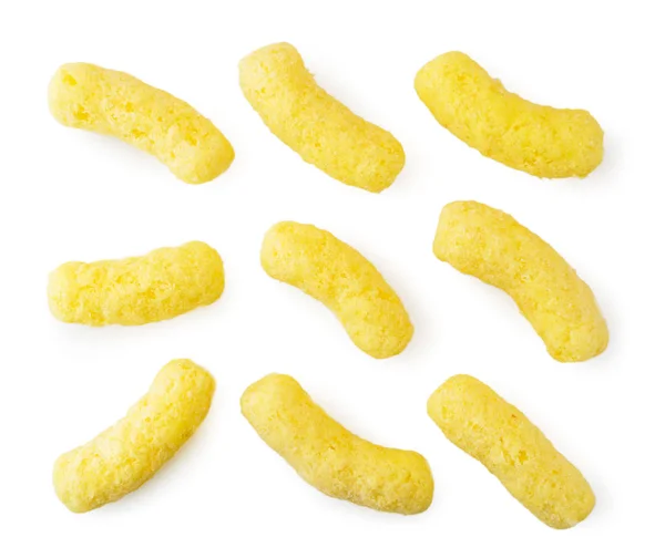 Set of corn sticks on a white background. The form of top. — Stock Photo, Image