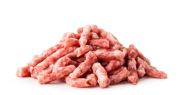 Heap of minced meat close-up on a white. Isolated. — Stock Photo, Image
