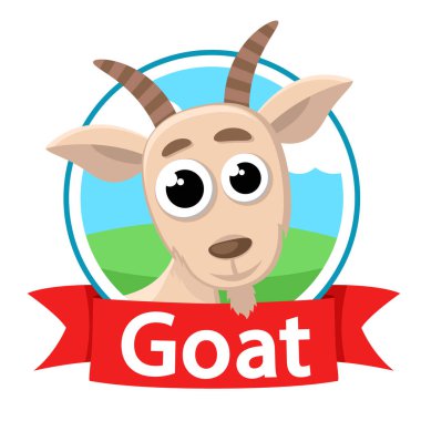 Keçi yeşil bir çayır ın arka planına bakar..