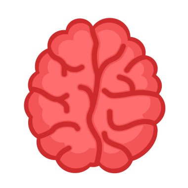 Beyaz arka planda insan beyni, logo.