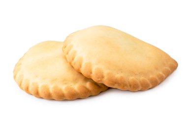 Beyaz bir iki çerez sochnik closeup. Izole