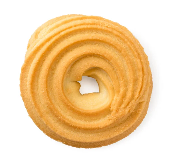 Biscoitos de manteiga fecham em um fundo branco. A vista do topo . — Fotografia de Stock