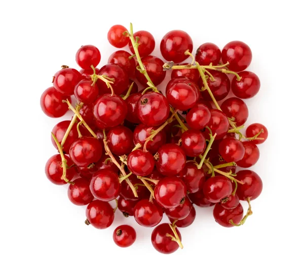 Haufen roter Johannisbeeren auf einem weißen. der Blick nach oben. — Stockfoto