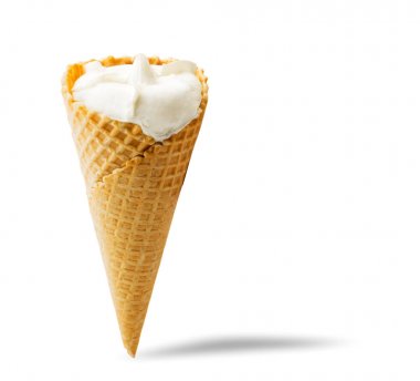 Beyaz arka planda dondurma külahı. Izole