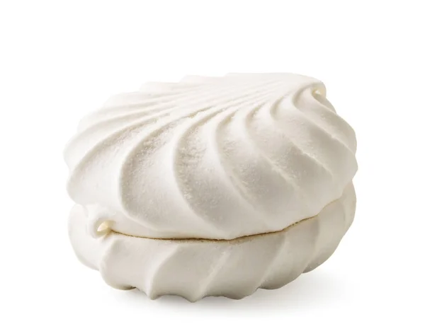 Bir Marshmallow Zephyr beyaz üzerinde yakın çekim. Izole.