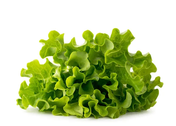 Hromada zeleného salátu se nechává na bílém podkladu. Izolované — Stock fotografie