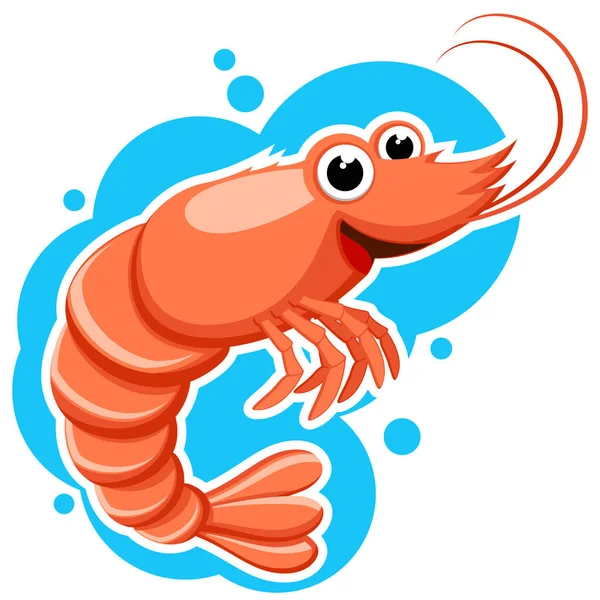 Crevettes rouges sur fond d'eau — Image vectorielle