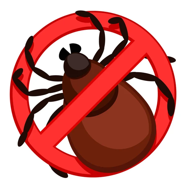 Tick Stop Sign Close White Background Stop Insect Tick — Stock Vector
