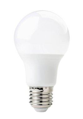 LED lamba beyaz bir arka planda yakın plan. İzole edilmiş