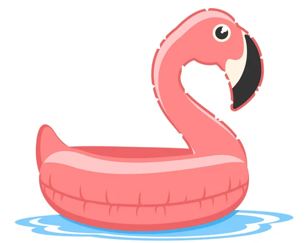 Flamingo Inflable Rosa Flota Agua Sobre Fondo Blanco — Archivo Imágenes Vectoriales