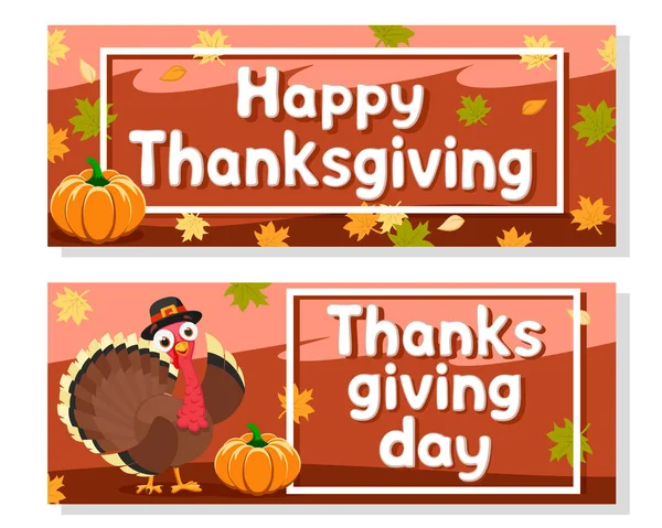 Turkey flaps its wing, place for text. Thanksgiving Day — Stock Vector