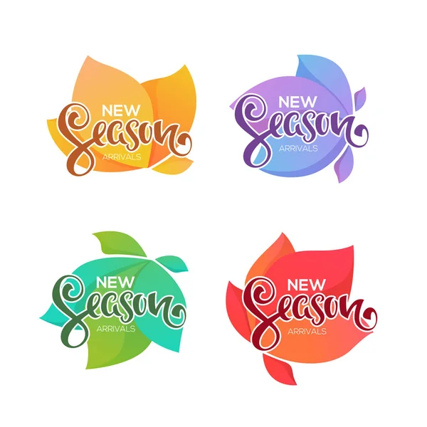 Nouvelle Saison Arrivées Étiquettes Badges Pour Design Votre Boutique — Image vectorielle