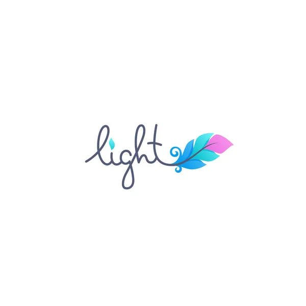 Light Logo Lettering Image Gradient Feather — Stock Vector