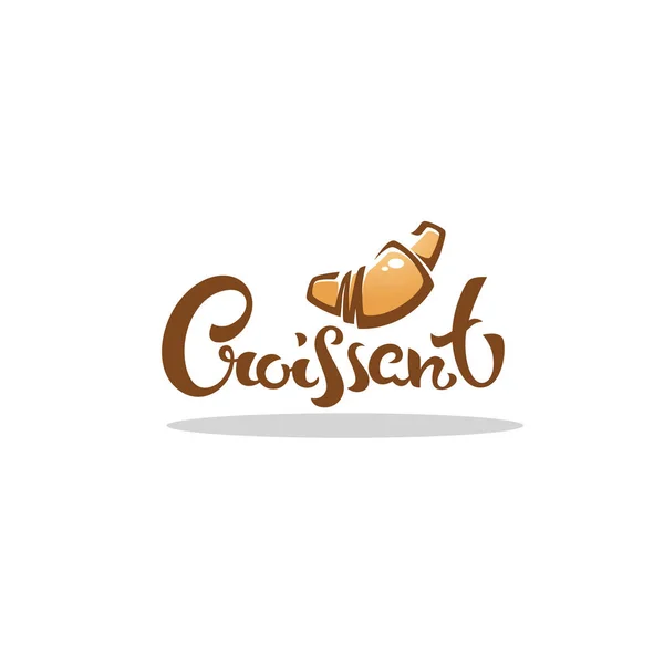 クロワッサン パン屋さんのロゴのレタリング — ストックベクタ