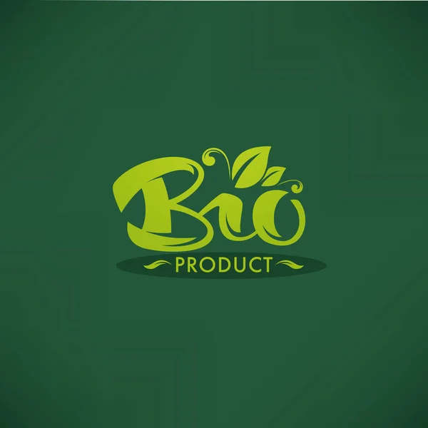 Bio Produkt Bio Grüne Blätter Luxus Emblem Aufkleber Banner Und — Stockvektor