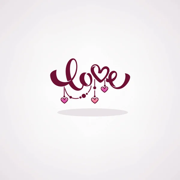 Love Lettering Lebel Emblem Foo Doodle Style — стоковый вектор