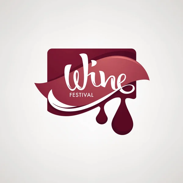 Wine Fest Adesivo Vinho Tinto Logotipo Emblemas Rótulo — Vetor de Stock