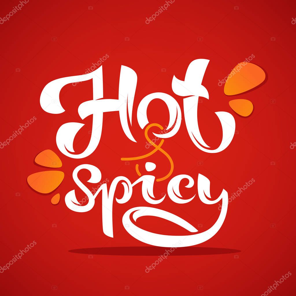 Hot and spicy chili pepper logo, icons and emblems, with lettering composition