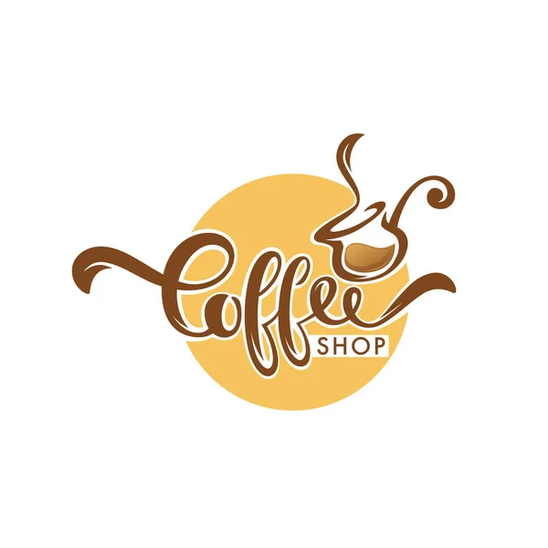 Diseño Plantilla Logotipo Sweet Coffee Ilustración Dibujada Mano Vectorial Con — Vector de stock