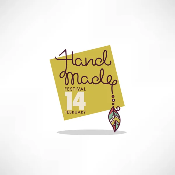 Handgemaakt Art Festival Handgetekend Doodle Logo Label Embleem Stockvector