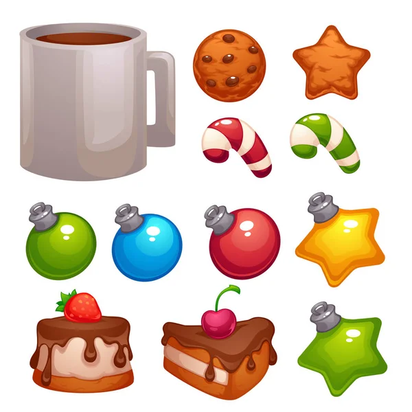 Christmas Food Decoratin Vector Asset Your Mobile Game Design — стоковый вектор