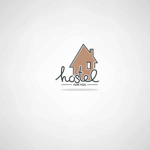 Hostel You Modèle Logo Dans Style Doodle — Image vectorielle