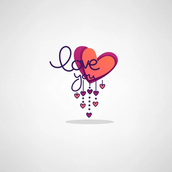 Love Lettering Logo Lebel Emblem Boho Doodle Style — Stock Vector