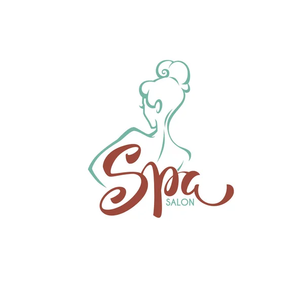 Spa Salón y Cuidado Corporal Studio Logo Plantilla con Caligrafía Le — Vector de stock