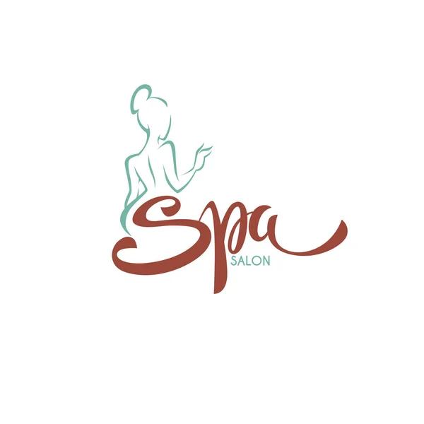 Spa Salon and Body Care Studio Logo Template with Calligraphy Le — Stock Vector