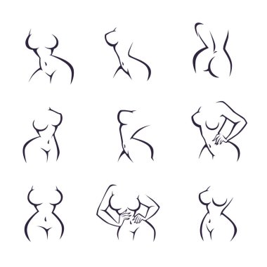 Hijyen Intimate, vektör Bayan koleksiyonu logonuzu için pozlar.