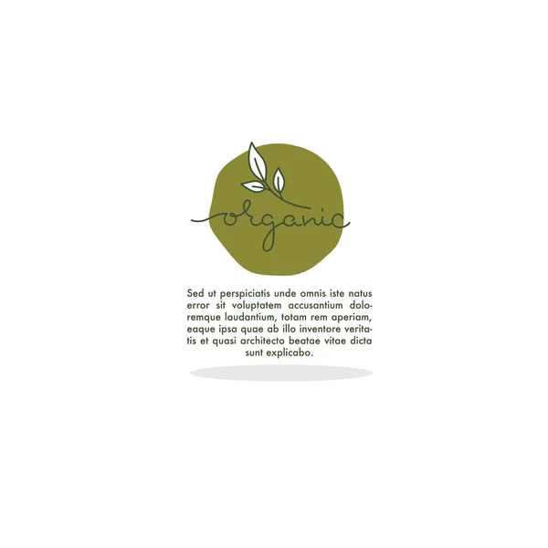 Органические Каракули Эмблема Рамка Логотип Изображением Растения — стоковый вектор