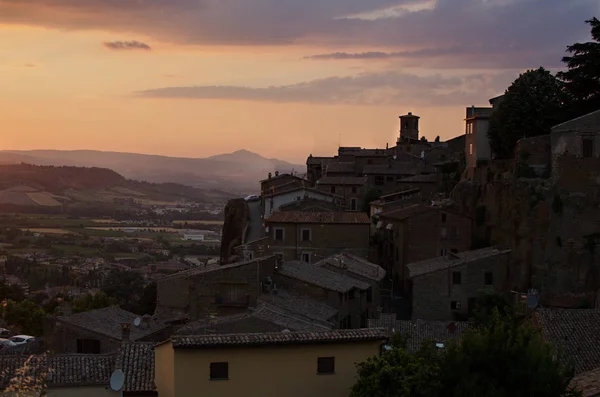 Orvieto ao pôr-do-sol — Fotografia de Stock