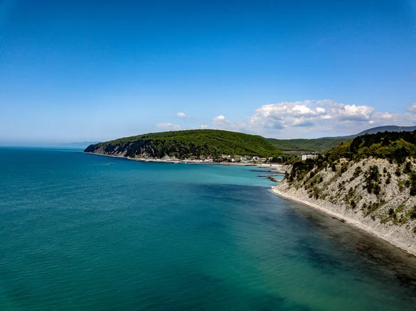 Vista Aérea Playa Del Mar Negro Región Krasnodar — Foto de Stock