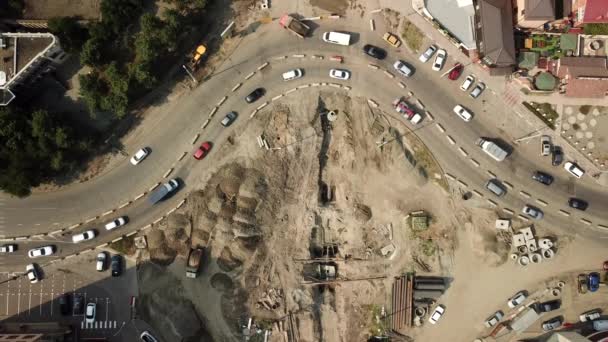 Drohnenaufnahmen Einer Straße Zentrum Der Stadt Krasnodar Russland Drohnenblick Auf — Stockvideo