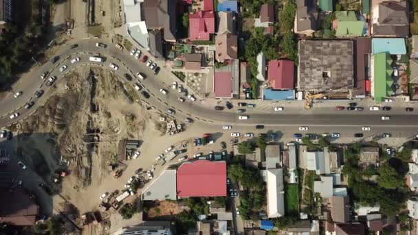 Images Aériennes Drone Route Rue Dans Centre Ville Krasnodar Russie — Video