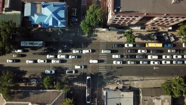 Vară 2018 Imagini Drone Aeriene Ale Acoperișurilor Străzilor Din Centrul — Videoclip de stoc