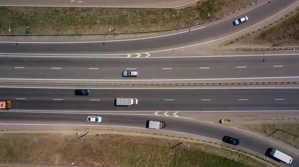 Lato Zdjęcie Lotnicze Skrzyżowania Transportu Skrzyżowanie Skrzyżowania Dróg Widok Góry — Zdjęcie stockowe