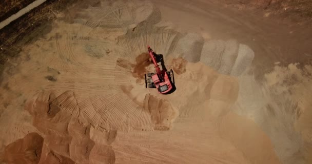 Aerial Photo Excavator Construction Site Top View Shooting Drone — Wideo stockowe