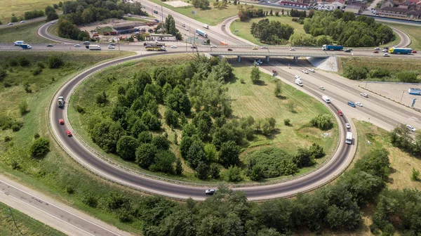 Hareketli Otoyol Gelmek Ringway Dolambaçlı Bir Arabanın Hava Atış — Stok fotoğraf